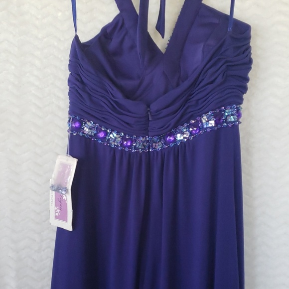 Prom NWT Hailey Logan blue formal dress w embellishment - Picture 3 of 5